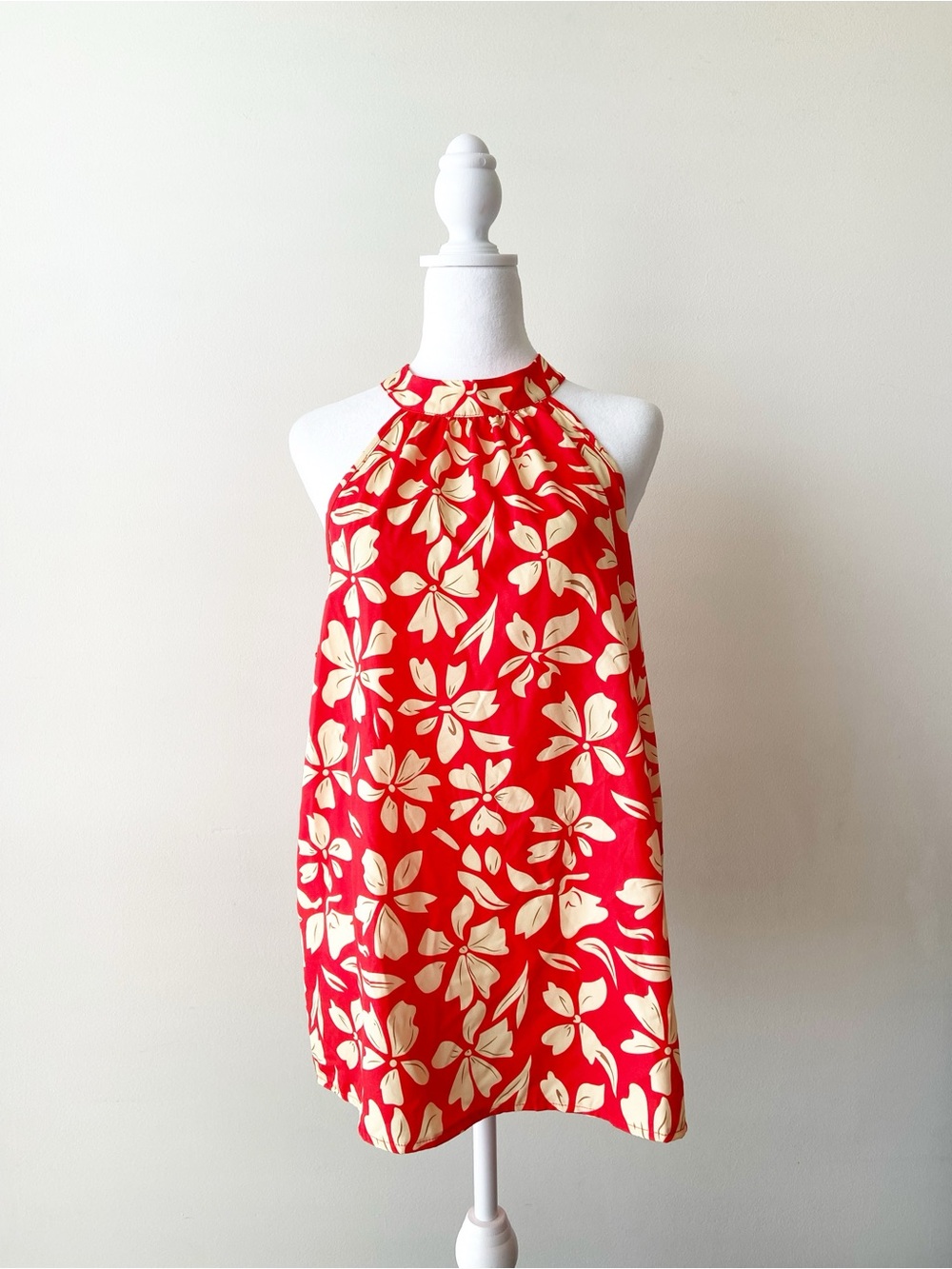 SHEIN Red Hawaiian Style Swim Cover Top